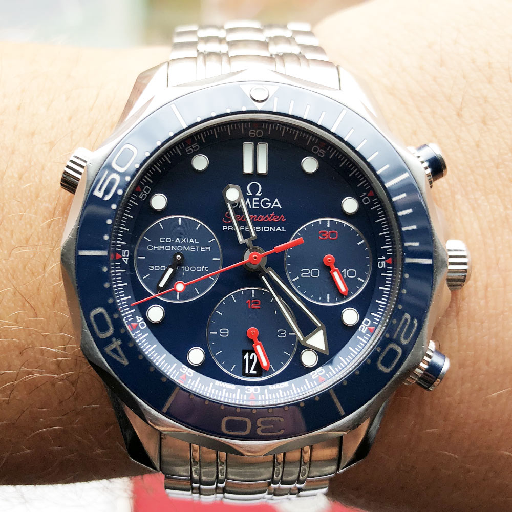 Omega Seamaster Diver 300M Co-Axial Chronograph Ceramic Blue 21230425003001