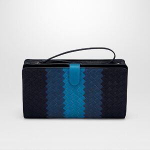 Бумажник Bottega Veneta DARK NAVY PACIFIC PEACOCK INTRECCIATO CLUB LAMB LEATHER 426855VBG818973