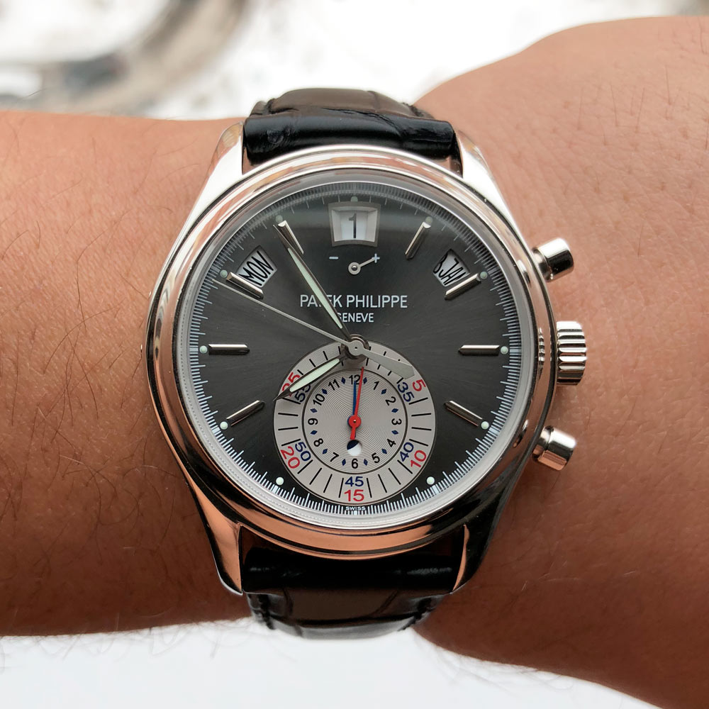 Patek Philippe Annual Calendar Chronograph Platinum Grey Dial 5960P-001
